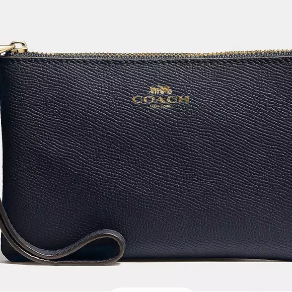 Coach Corner Zip Wristlet Black - Picture 1 of 5